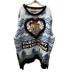 Corpse Bride Blue Printed Light-Up Christmas Sweater Unisex Adult Size XL NEW‎